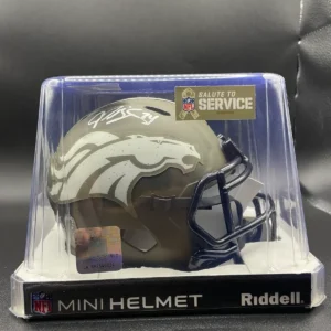 champ bailey salute to service autographed mini helmet (denver broncos)