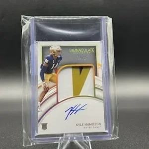 kyle hamilton 2022 panini immaculate collection, collegiate gold 10/25 (notre dame)