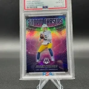 justin herbert 2021 mosiac storm chasers, gem mint 10,